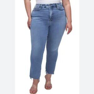 Good American Blue High Rise Stretch Skinny Jeans Plus Size 24